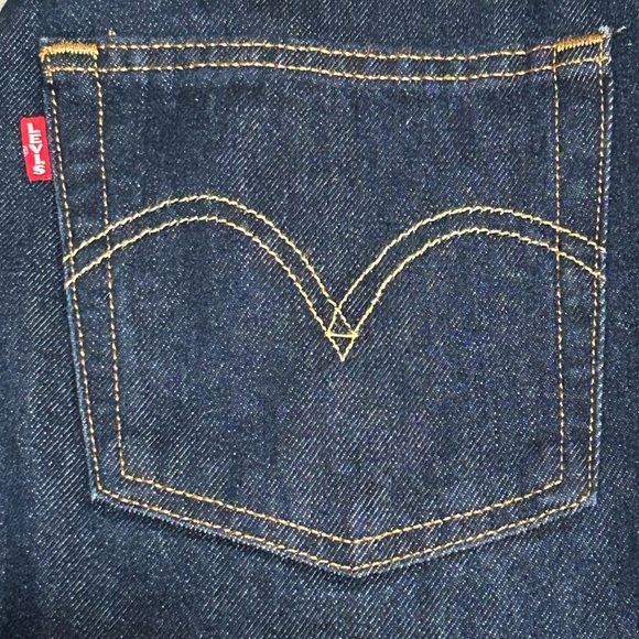 New Levi's 501 Premium Denim Big E Leather Patch Jeans 24 x 30 - Picture 3 of 11